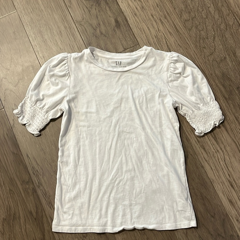 GAP Puff Sleeve Tops Short Sleeve Slim Fit White Size XS New